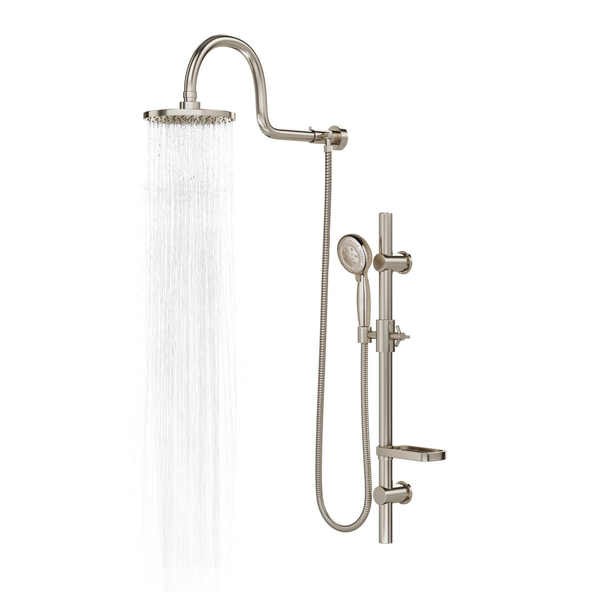 Multi Function 3 Spray Shower System - Aquarain W/ Handshower - Surface Mounted Shower Spa - 10 Years Warranty