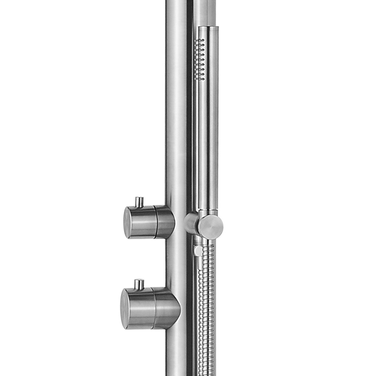 Wave Outdoor Brushed Stainless Steel Shower Head - Shower Fixtures In Brushed Stainless Steel Finish