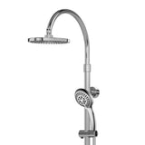 Riviera Chrome Finish Shower System W/ Multi Function Hand Shower - 8" Rain Showerhead - Adjustable - 3 Dual-Function Shower Jet System