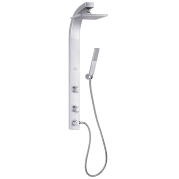 Silver Splash Single Function Shower System - Adjustable Brass Slider - Surface Mounted Shower Spa - 10 Years Warranty