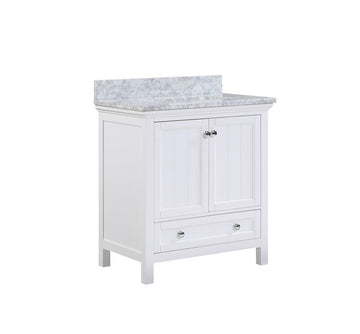Cunninghum Freestanding Bathroom Vanity with Carrara White Marble Sink Top