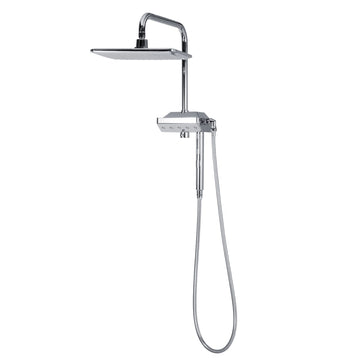 Aqua Power Shower Spa Chrome Shower Systems - Dual Shower Head In Polished Chrome Finish