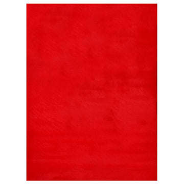 Rabbit Fur Area Rugs Red Rectangle 5-X-7