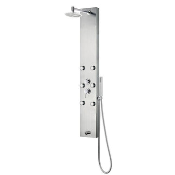 Brushed Stainless Steel Monterey Shower System - 8
