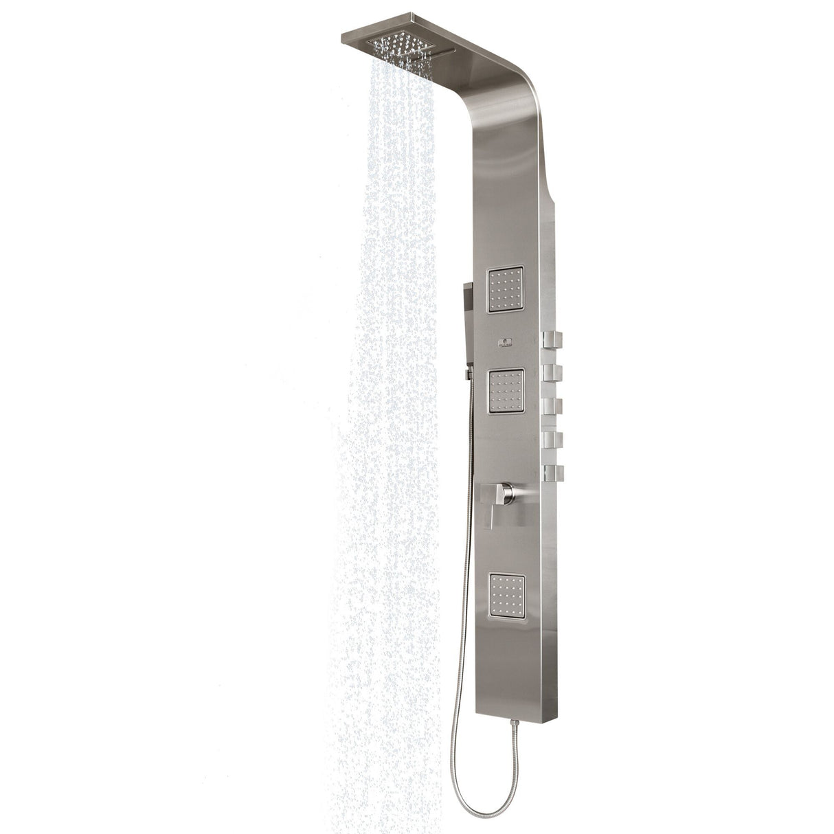 Matte Brushed Stainless Steel Chrome Finished Waimea ShowerSpa W/ 6" Waterfall And 4" Rain Showerhead