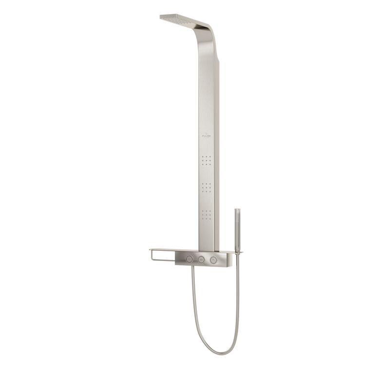 Paradise Sleek Shower System W/ 2.75" Showerhead - Rectangular - Surface Mounted - Multi Function Brushed Nickel Shower System