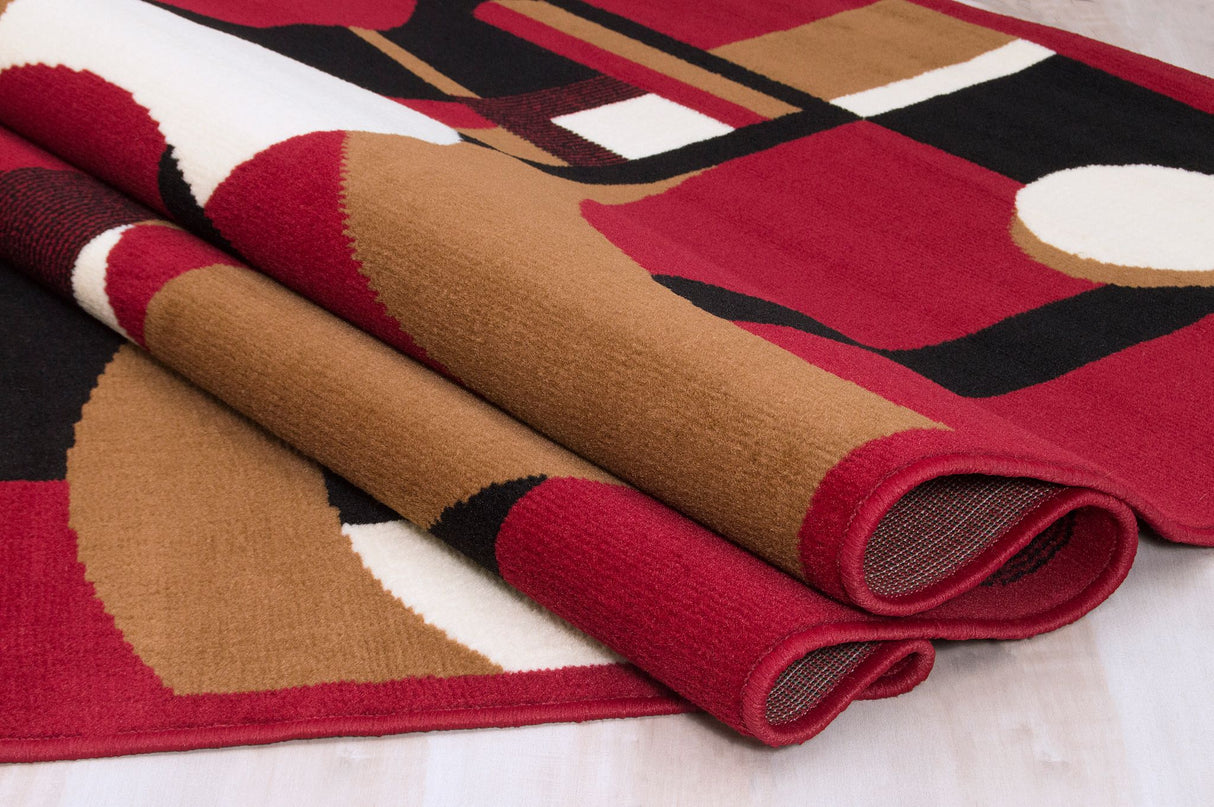 Moderno 14 Area Rugs Red 8-X-10