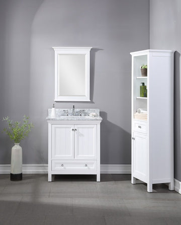 Cunningham Freestanding Modern Bathroom Vanity with Carrara White Marble Sink Top