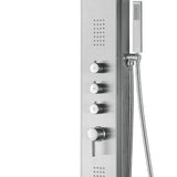 Sleek Brushed Stainless Steel Malibu Shower System - 7" Showerhead - Rectangular - Surface Mounted - Multi Function