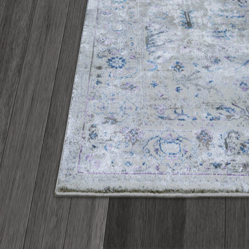 Talia-774 Area Rugs Rectangle Lavender Leaf 5-X-7