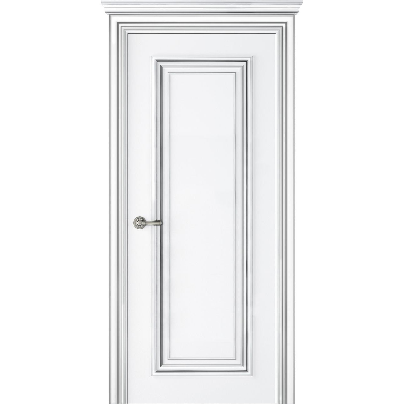 Palazzo 1 Polar White Silver Patina Modern Interior Door