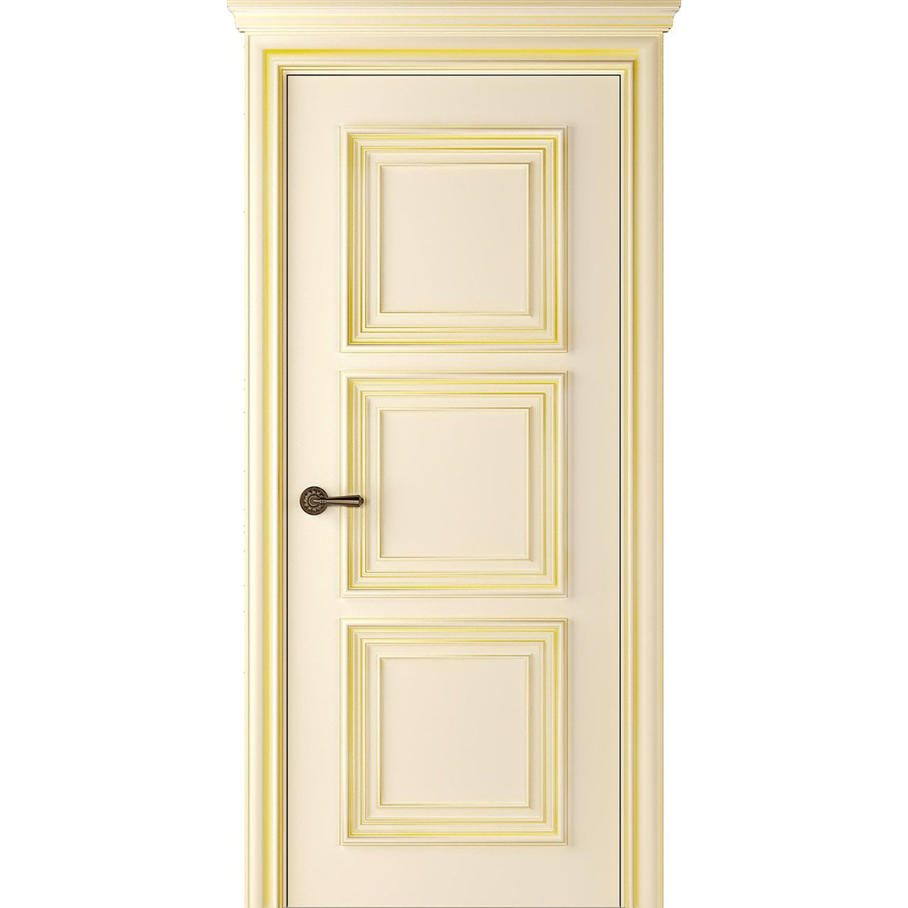 Palazzo 3 Ivory Gold Patina Modern Interior Door