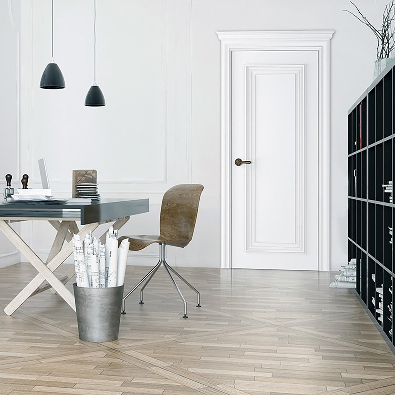 Palazzo 1 Interior Door in Polar White Finish