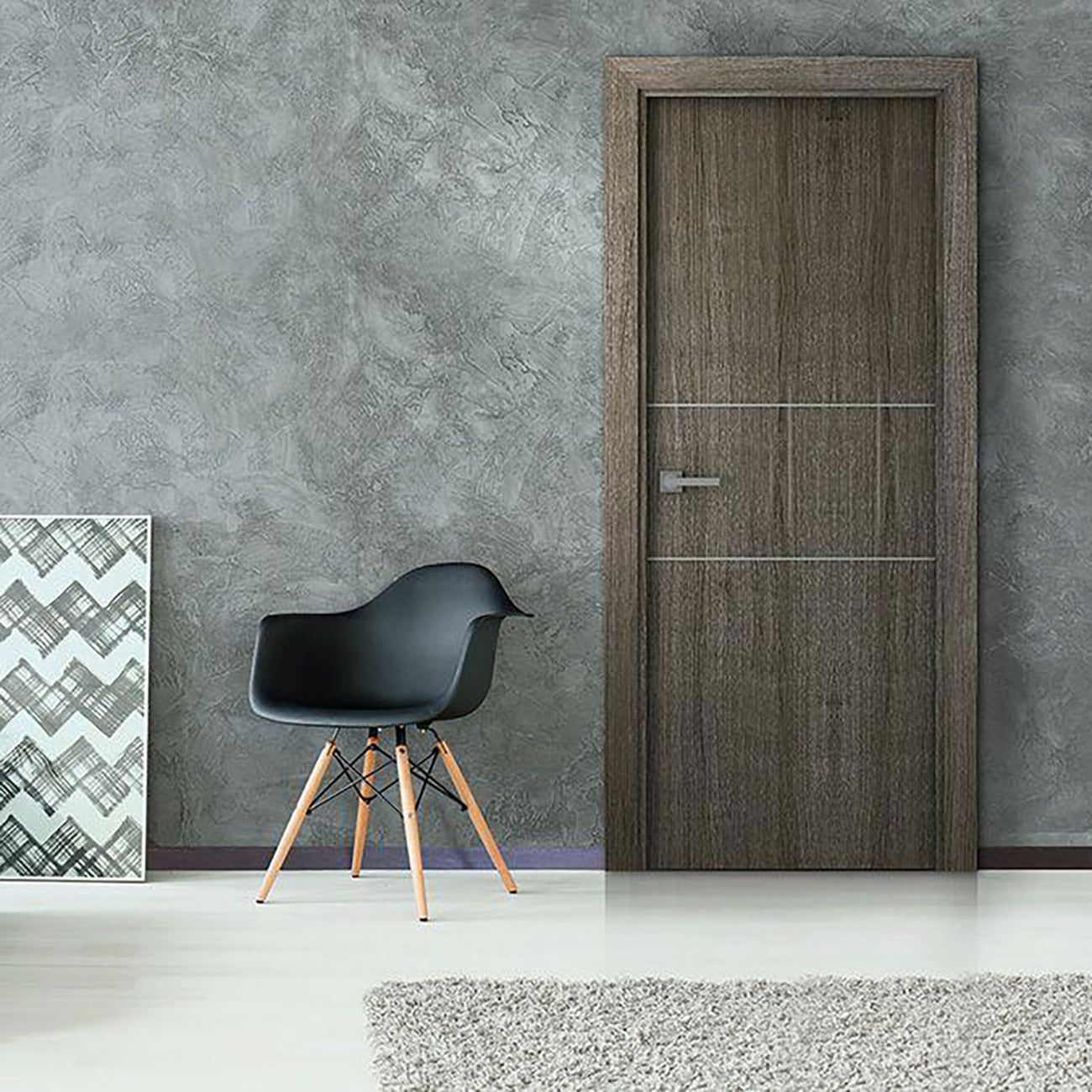 Palladio 2H Interior Door in Gray Oak Finish
