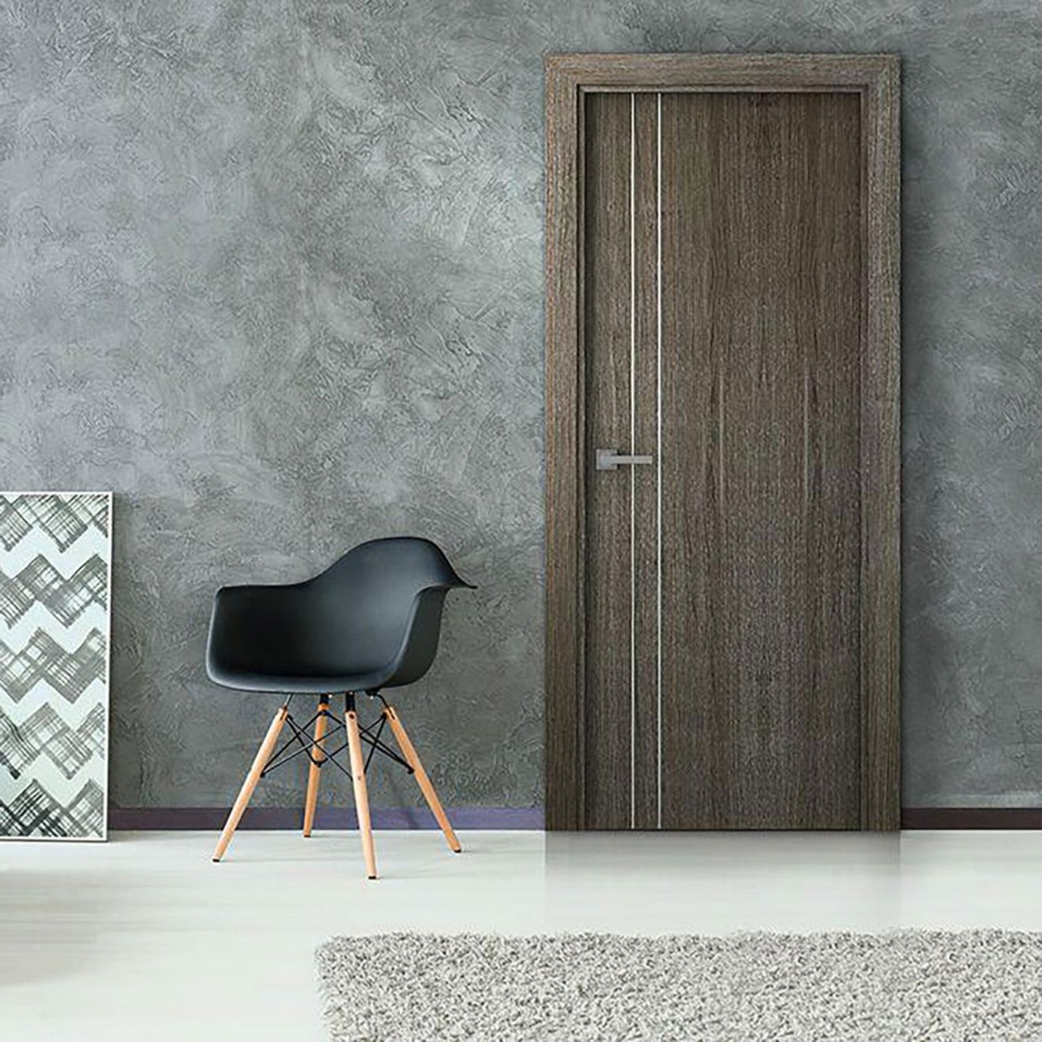 Palladio 2V Interior Door in Gray Oak Finish