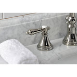 Heirloom Widespread Bathroom Faucet With Brass Pop Up