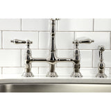 Heritage Bridge Kitchen Faucet with Brass Sprayer