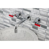 Kaiser Two Handle 3-hole Wall Mount Bathroom Sink Faucet