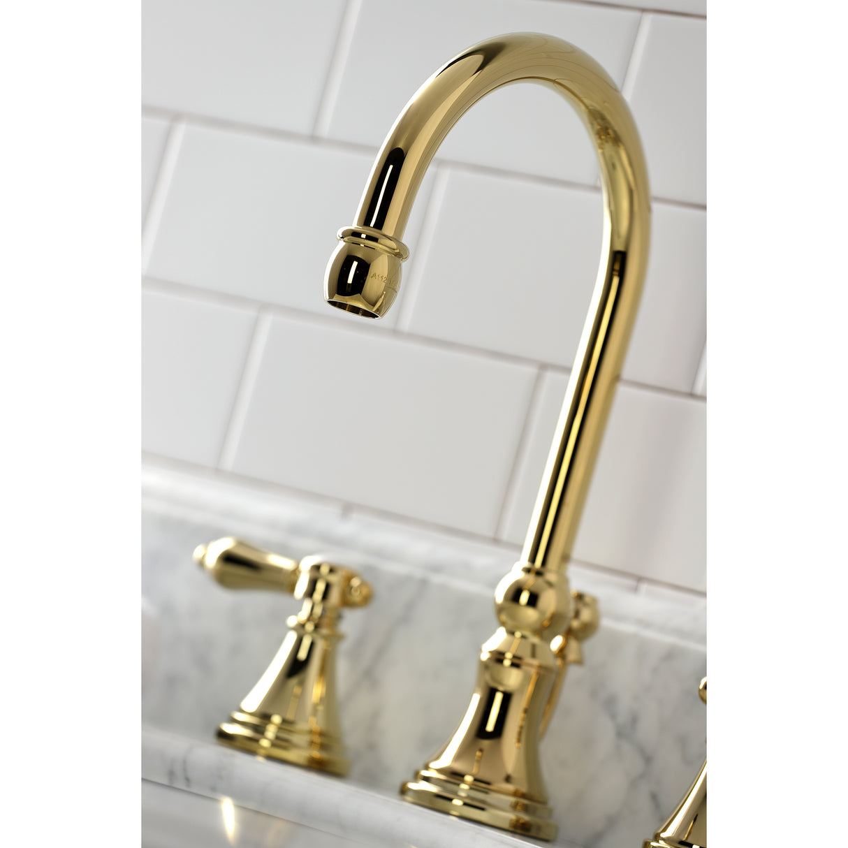 Heirloom Widespread Bathroom Faucet With Brass Pop Up