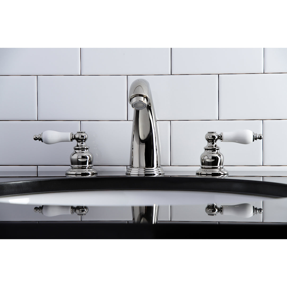 Victorian Two Handle 8 In. Two-handle 3-Hole Deck Mount Widespread Bathroom Sink Faucet