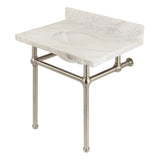 Templeton 30" X 22" Carrara Marble Vanity Top with Brass Feet Combo