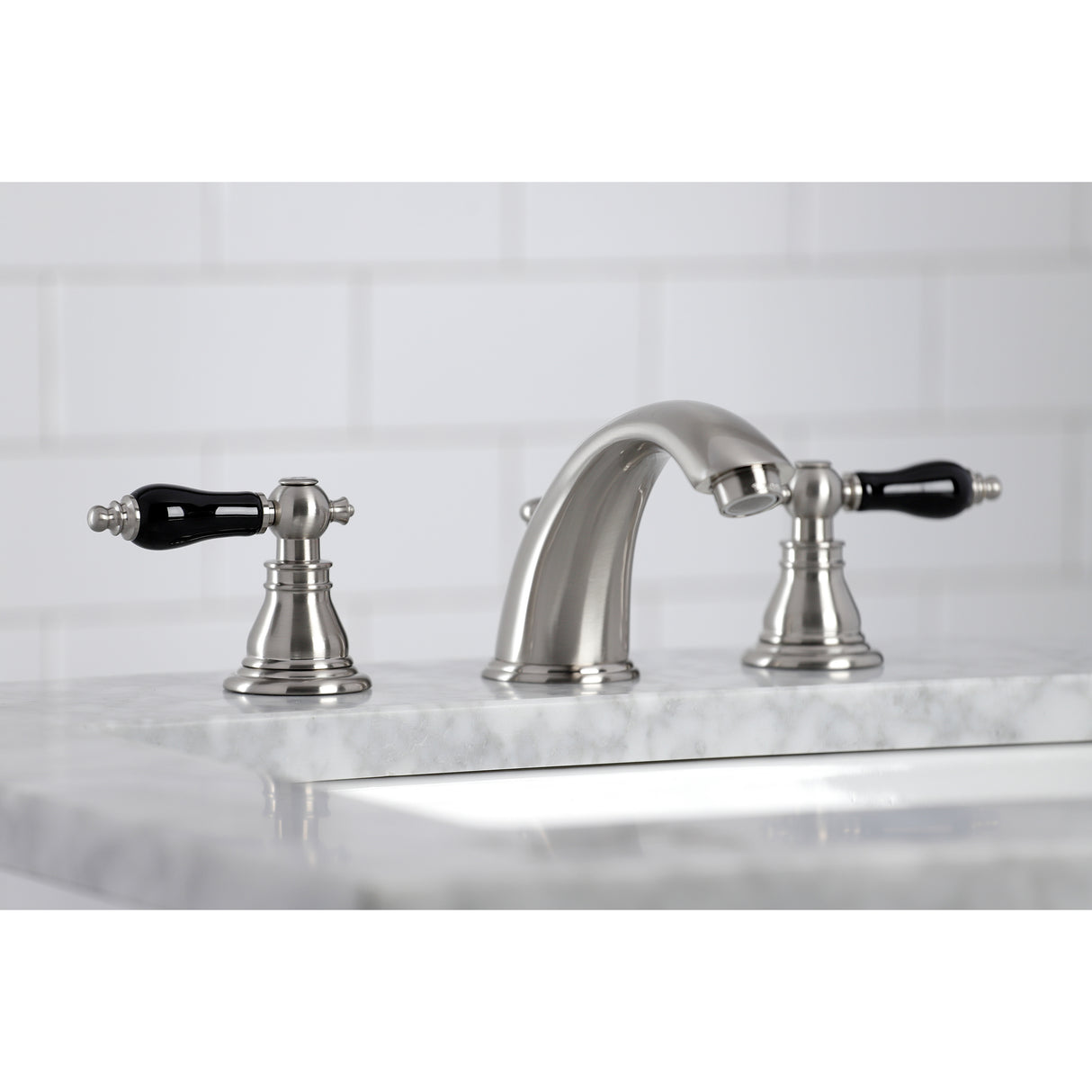 Widespread Bathroom Faucet with Plastic Pop-Up