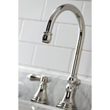 Heirloom Widespread Bathroom Faucet With Brass Pop Up