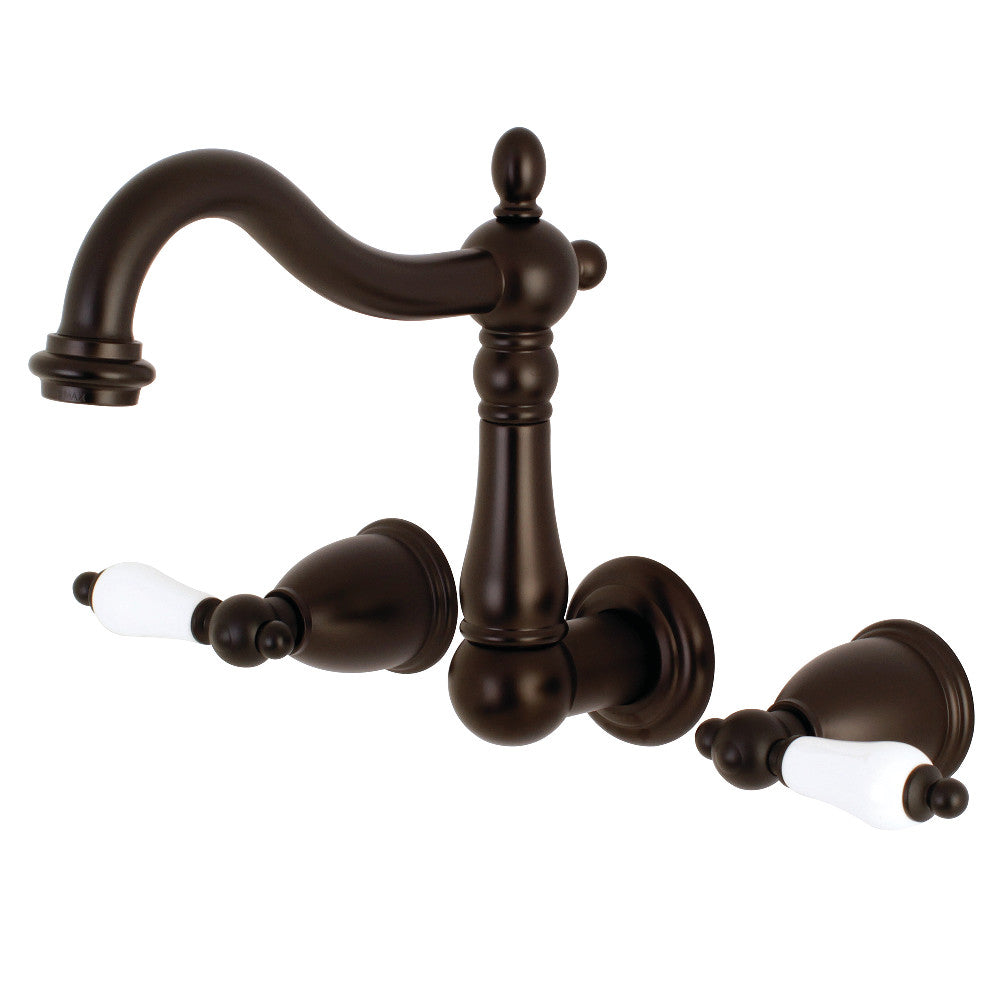 Heritage Traditional 8 Inch Center Wall Mount Bathroom Faucet