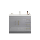 Everest Freestanding Bathroom Vanity with Acrylic Sink, Doors & Drawers