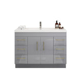 Everest Freestanding Bathroom Vanity with Acrylic Sink, Doors & Drawers