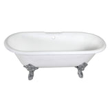 Cast Iron Double Ended Clawfoot Tub with 7 - Inch Faucet Drillings - BUILDMYPLACE