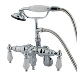 Vintage Adjustable Center Wall Mount Tub Faucet With Hand Shower