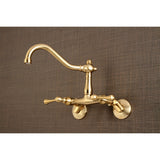 Vintage 6" Wall Mount Kitchen Faucet With Adjustable Centers