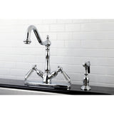 Wilshire Mono Deck Mount Kitchen Faucet with Brass Sprayer