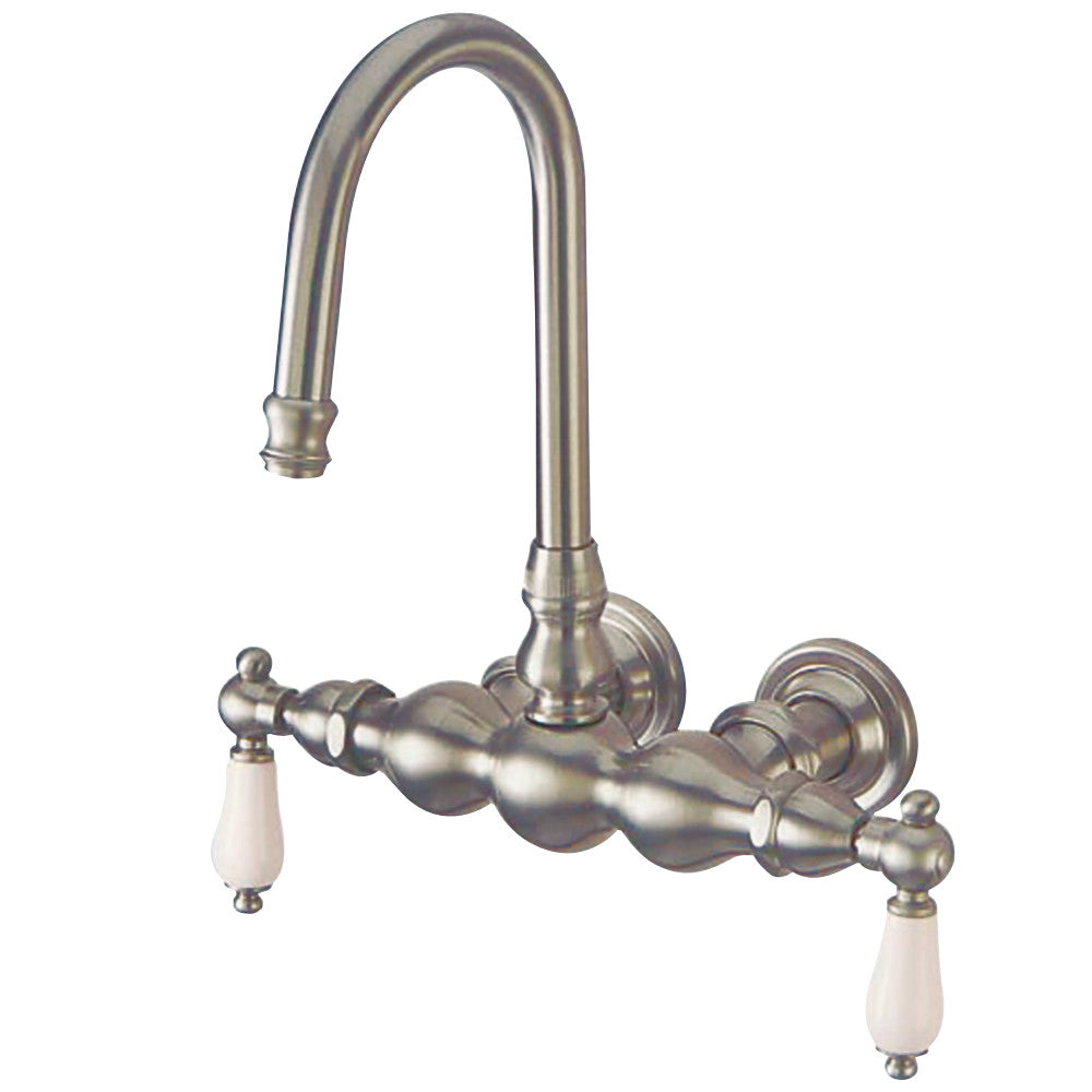 Vintage 3.4" Wall Mount Tub Faucet In 7.38" Spout Reach