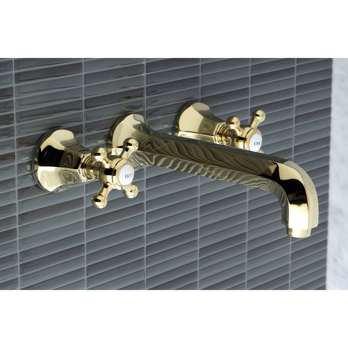 Metropolitan Two-handle 3-Hole Wall Mount Bathroom Sink Faucet