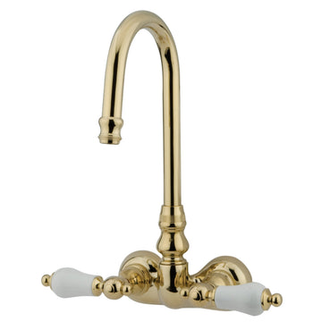 Vintage 3.4" Wall Mount Tub Faucet With Procelain Lever Handle