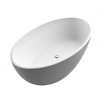 Soaking Bathtub in Matte White and Kros Faucet in Chrome