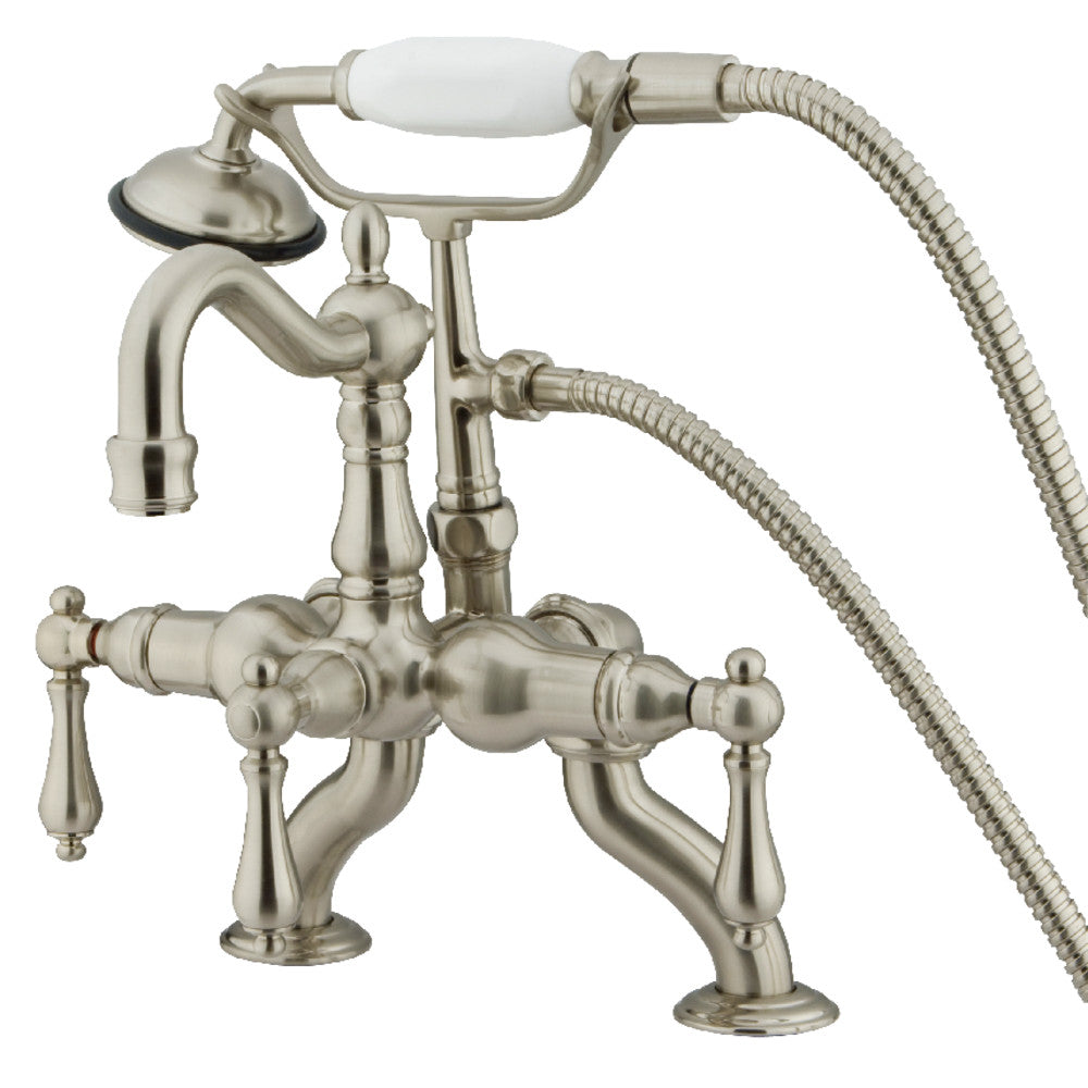 Vintage 3.4" To 10" Adjustable Spread Deck Mount Clawfoot Tub Faucet With Hand Shower