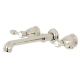 Tudor Two-Handle Wall Mount Bathroom Faucet