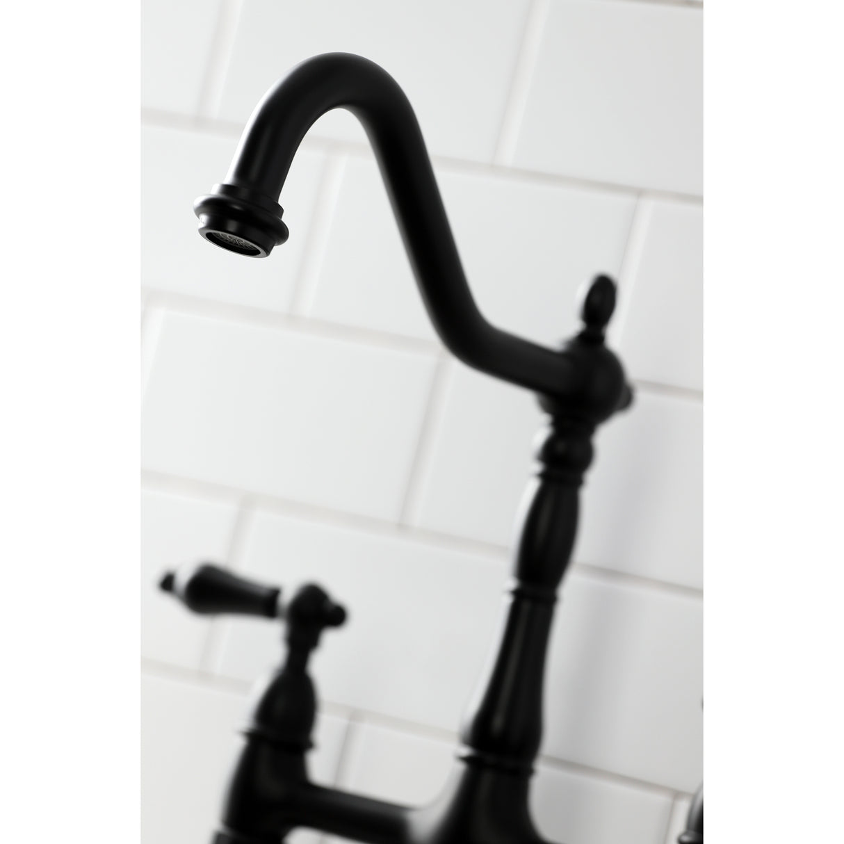 Heritage Bridge Kitchen Faucet with Brass Sprayer