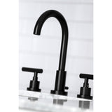 Modern Widespread Bathroom Faucet with Brass Pop-Up