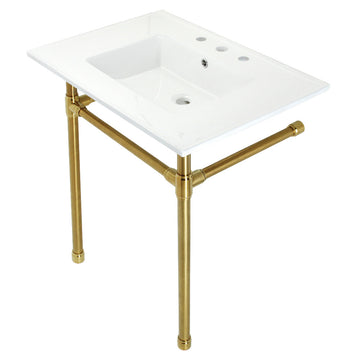 Dreyfuss 31" x 22" Console Sink with Stainless Steel Legs (8-Inch, 3 Hole)