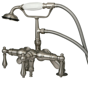 Vintage Adjustable Center Deck Mount Tub Faucet In 4.75" Spout Reach