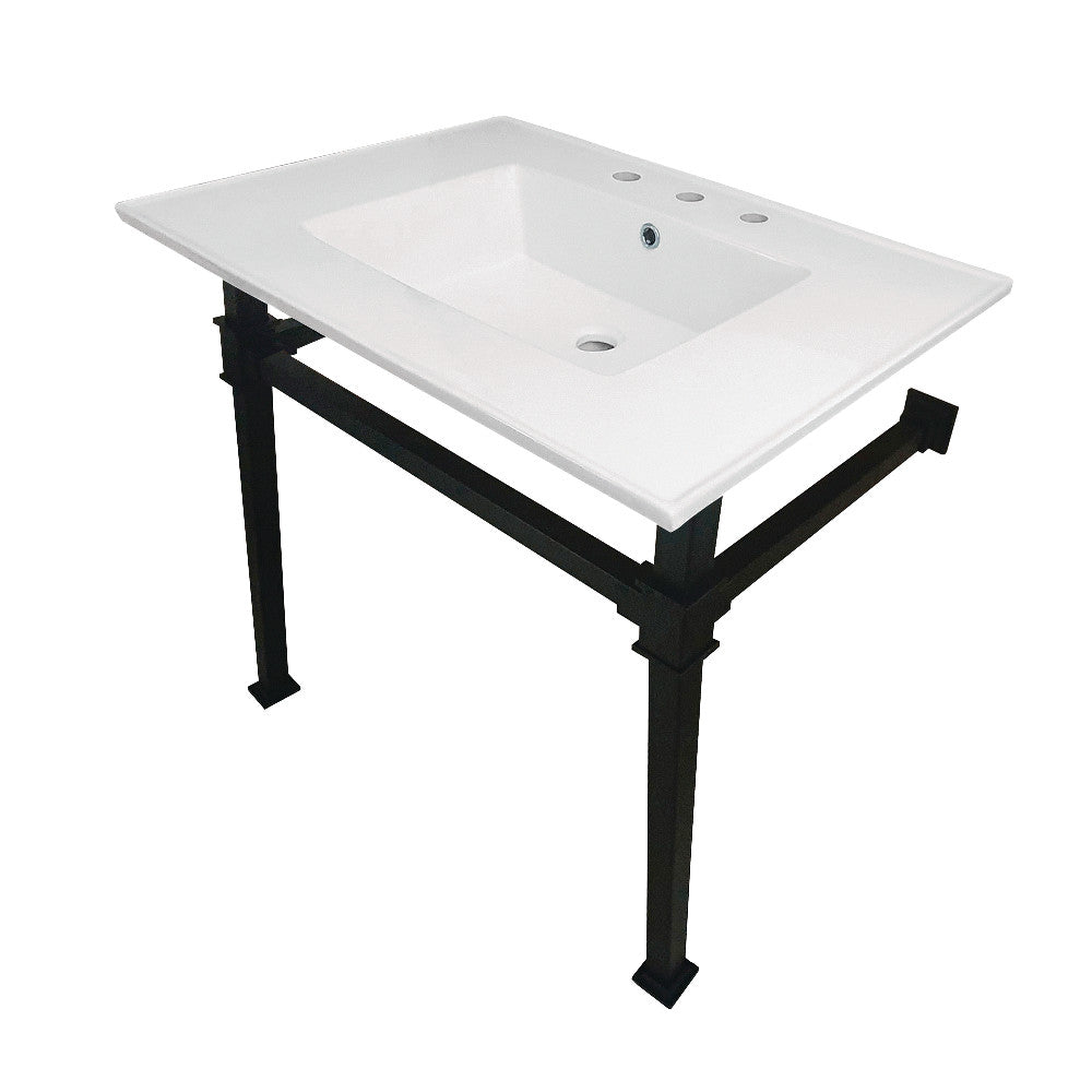 Monarch 31" x 22" Ceramic Console Sink (8" Faucet Drilling)