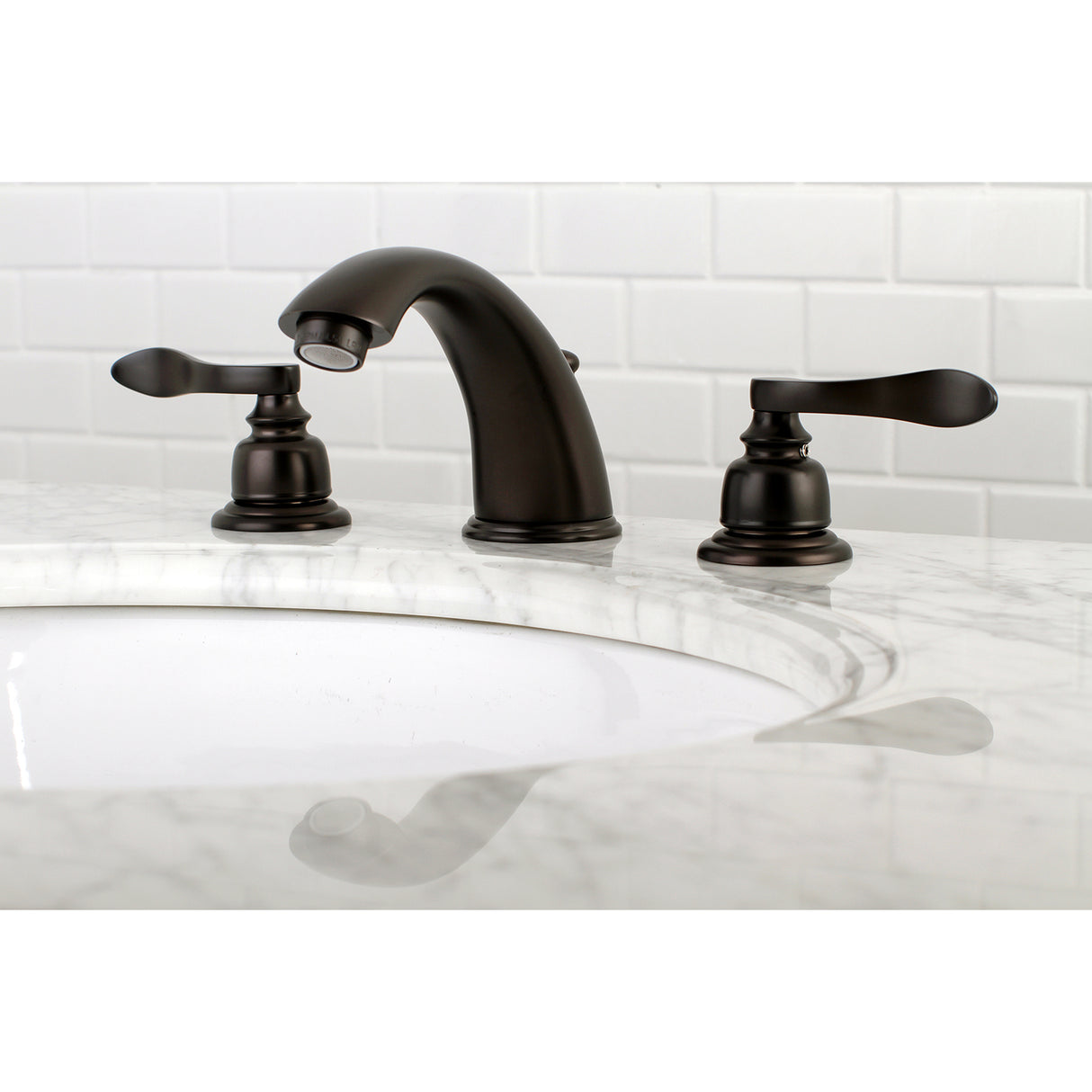 NuWave French Widespread Bathroom Faucet In 5.3" Spout Reach