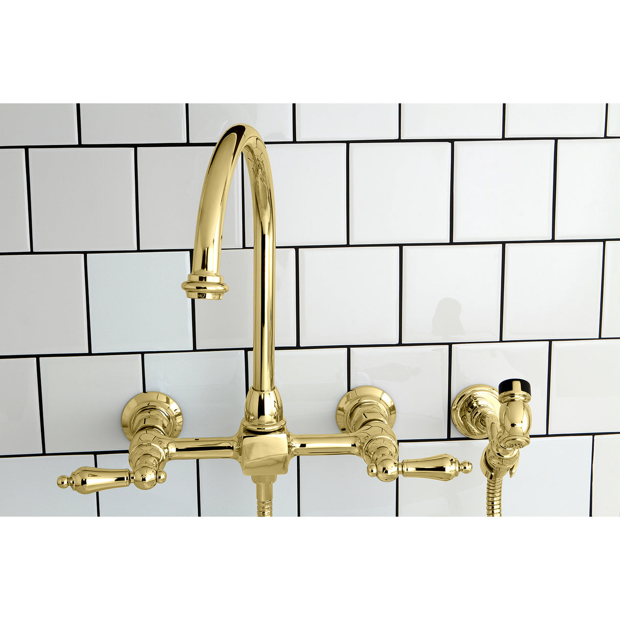 Traditional Wall Mount Bridge Kitchen Faucet