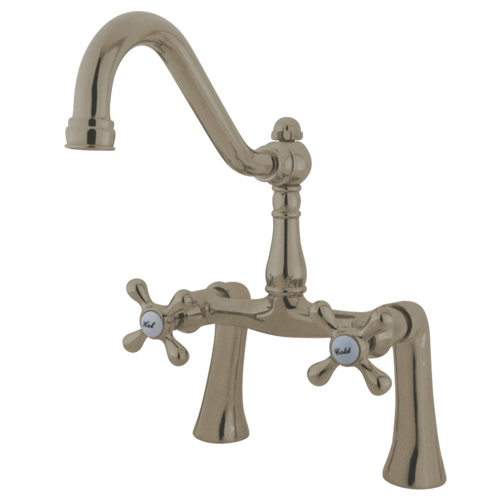 Restoration 7" Center Deck Mount Clawfoot Tub Faucet In Solid Brass Construction