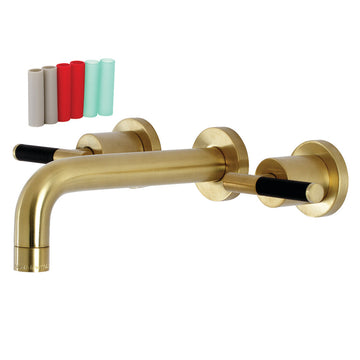 Kaiser Two Handle 3-hole Wall Mount Bathroom Sink Faucet