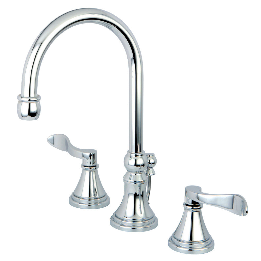 NuFrench Widespread Bathroom Faucet with Brass Pop-Up